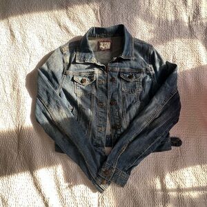 Forever 21 Blue Cropped Jean Jacket